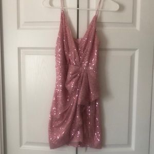 Mini pink disco dress